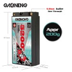 GNB GAONENG 5200MAH 2S 7.4V 110C Short Shorty Pack 5.0mm Bullet Hard Case LiPo Battery for 1:10 1/12 Scale RC Racing Car
